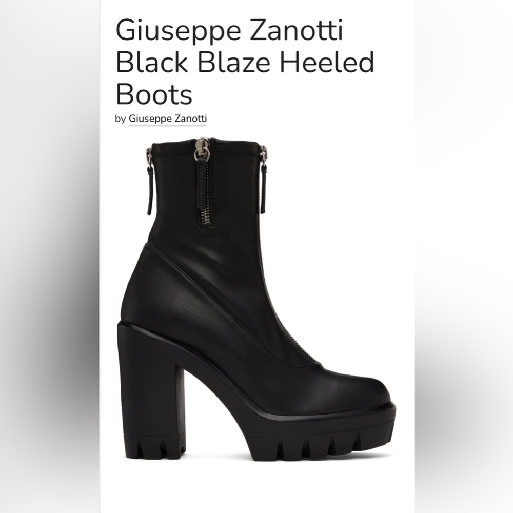 Giuseppe Zanotti Black Chunky Heel Boots